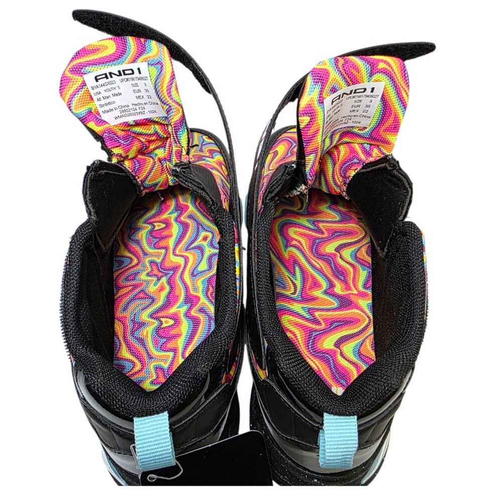 AND1 Athletic Sneakers Hi-Top Zip Little & Big Boy Size 3 & 4 Odor-Reducing Tech - Picture 6 of 9